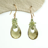 Olive Quartz Teardrop Earrings