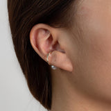 Double Face Twig Ear Cuff - Diamond & Pearl