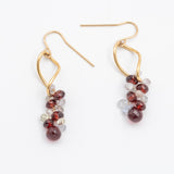 Ice Berries Garnet and Sapphire Earrings