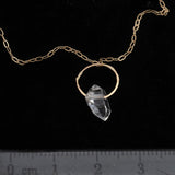 Herkimer Diamond Drop Ring Necklace