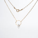 Herkimer Diamond Drop Ring Necklace