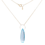 Sky Blue Topaz Long Teardrop Necklace