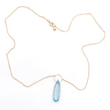 Sky Blue Topaz Long Teardrop Necklace