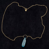 Sky Blue Topaz Long Teardrop Necklace