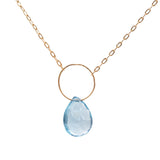 London Blue Topaz Single Stone Necklace A