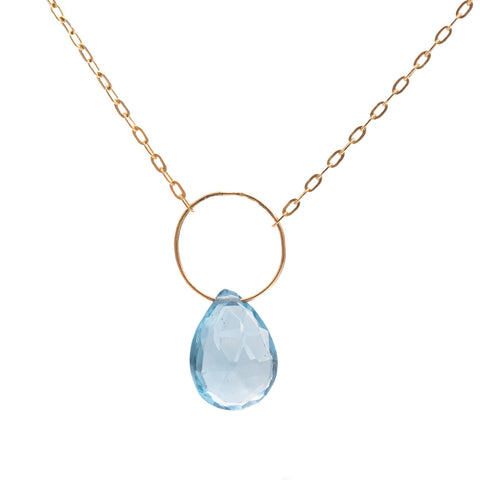 London Blue Topaz Single Stone Necklace A