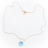 Swiss Blue Topaz Single Stone Necklace B