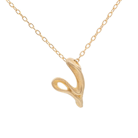 Little Heart Swooping Gold Pendant Necklace