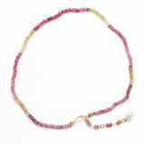 Shades of Pink Sapphire with Pearl drop Necklace