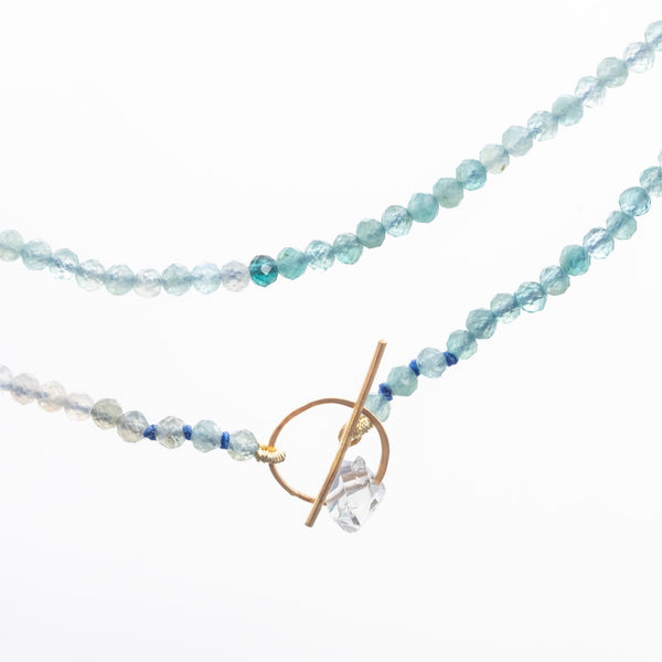 Aqua Shades Tourmaline Long Necklace