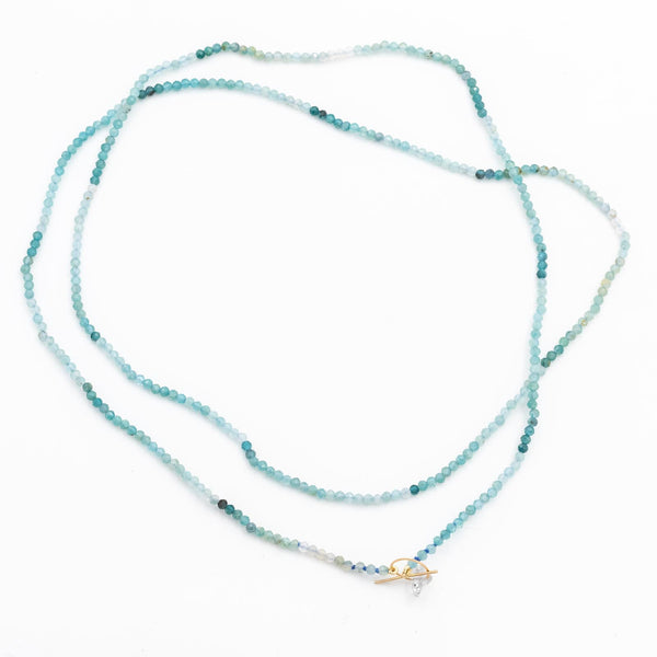 Aqua Shades Tourmaline Long Necklace