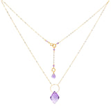 Lavender Rhombus Amethyst Necklace A