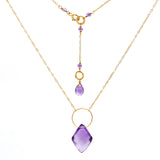 Lavender Rhombus Amethyst Necklace A