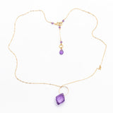 Lavender Rhombus Amethyst Necklace A