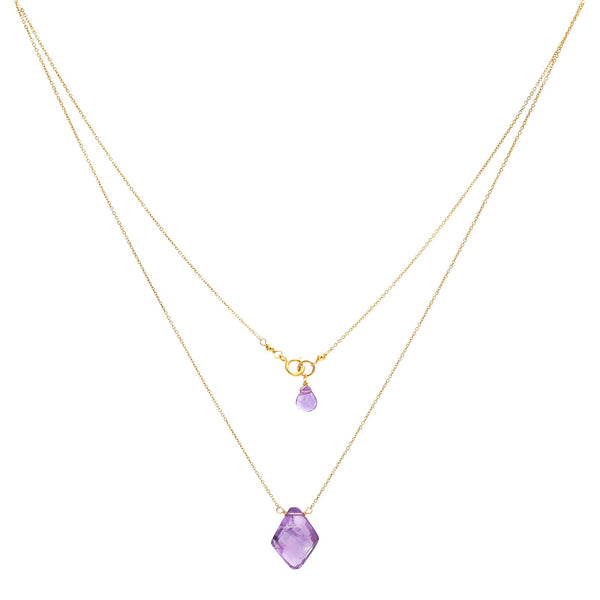 Lavender Rhombus Amethyst Necklace B