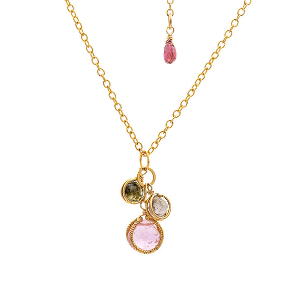 Multicolor Tourmalines Basket Necklace