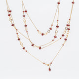 Long Garnet Chain Necklace