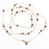 Long Garnet Chain Necklace