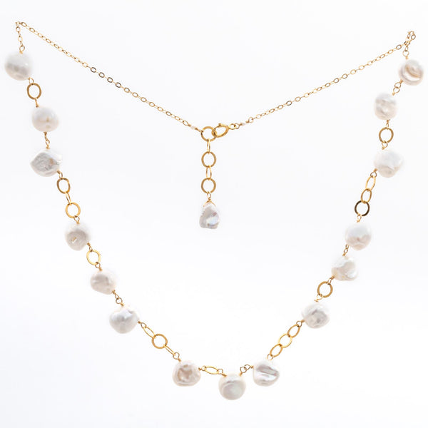 Keshi Pearl Ring Necklace