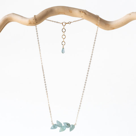 Aquamarine Leaves Necklace