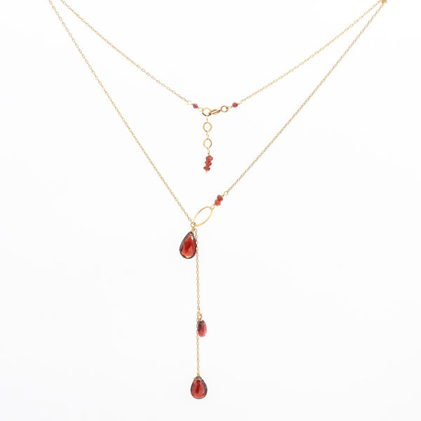 Three Drops Garnet Necklace