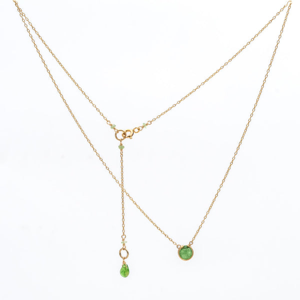 Green Garnet Basket Necklace