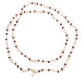 Long Garnet Rings Necklace