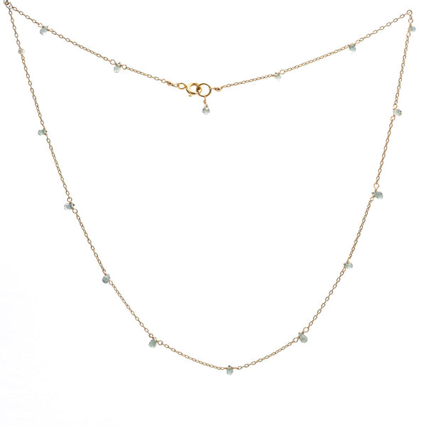 Green Sapphire Dewdrops Necklace