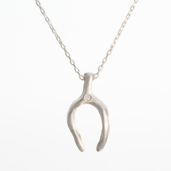 Wishbone Sparkle Silver Necklace