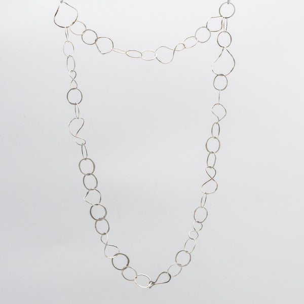 Space Warp Loop Silver Chain Necklace