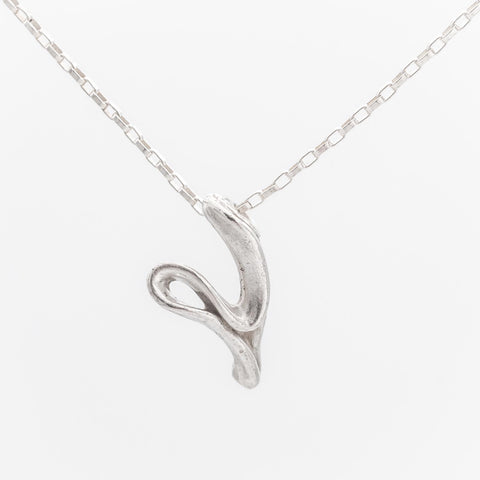 Little Heart Swooping Silver Pendant Necklace