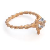 Aquamarine Twig Prong Ring