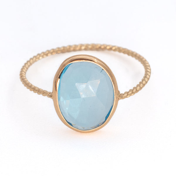 Swiss Blue Topaz Twist Ring