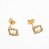 Sparkle Frame Diamond Pave Stud Earrings