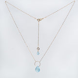 Aquamarine Droplet Necklace