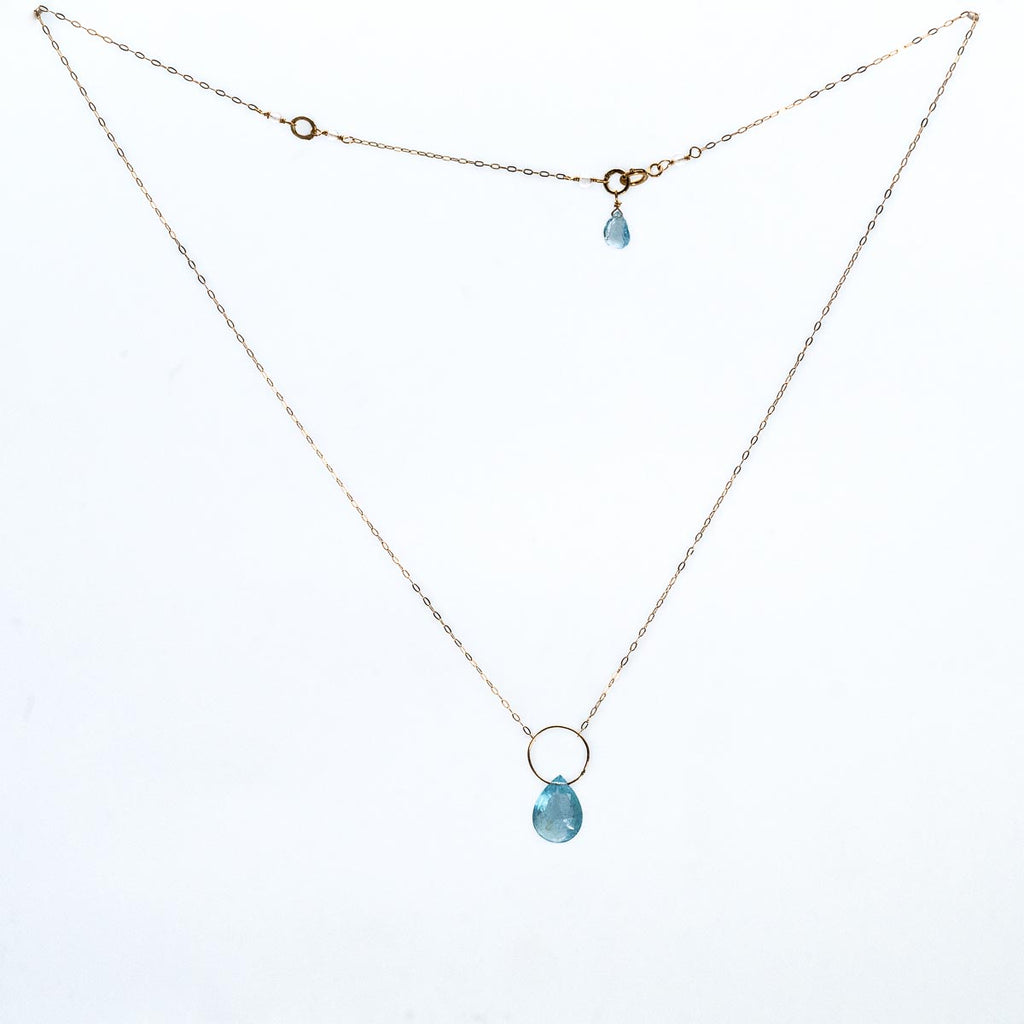 Aquamarine Drop Ring Necklace Kyoko Honda New York