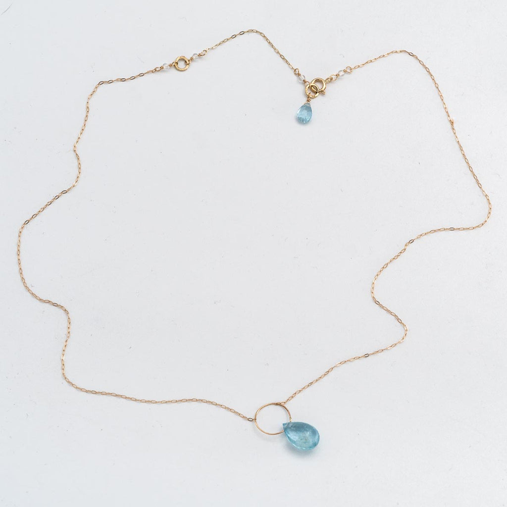 Aquamarine Drop Ring Necklace – Kyoko Honda New York