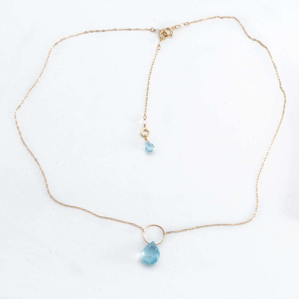 Aquamarine Drop Ring Necklace Kyoko Honda New York