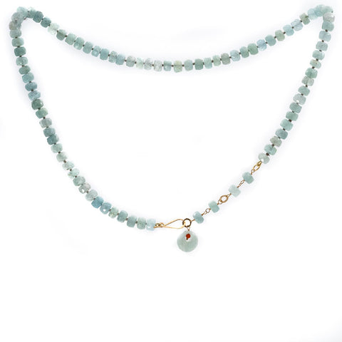 Milky Blue Aquamarine Bead Necklace