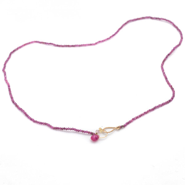 Ruby beaded necklace