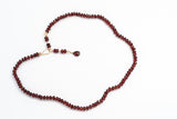 Garnet Rondelle Bead Necklace
