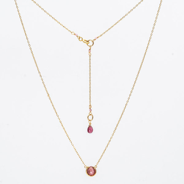 Pink Tourmaline Basket Necklace