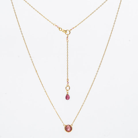 Pink Tourmaline Basket Necklace