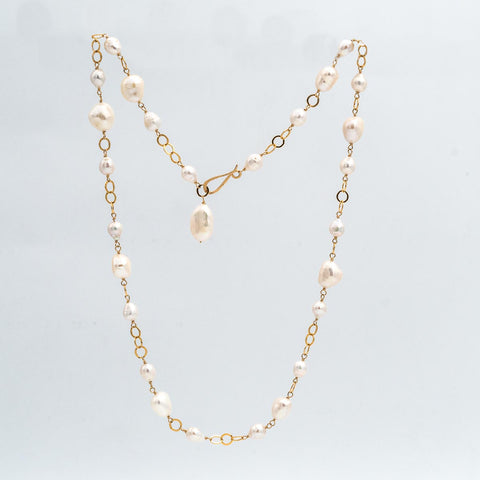 Baroque Pearls and Rings Necklace
