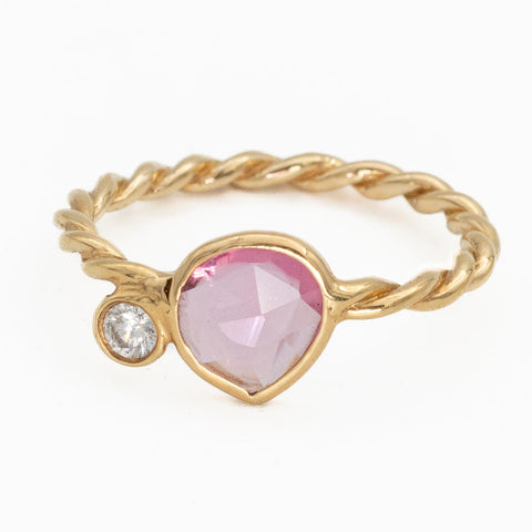 Precious Heart Pink Sapphire and Diamond Ring