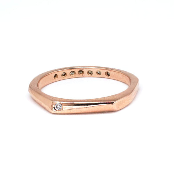 Double-faced Rose Gold champagne diamond ring