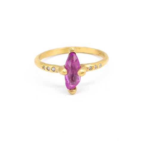 Pink Sapphire Sparkle Ring