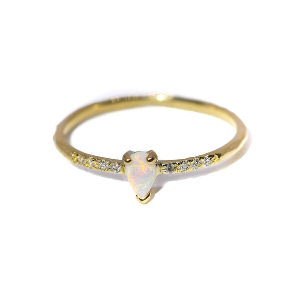 Opal Shield Sparkle Ring