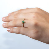 Emerald Shield Sparkle Ring