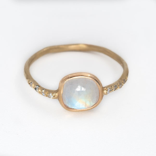 Rose-cut Moonstone Sparkle Ring